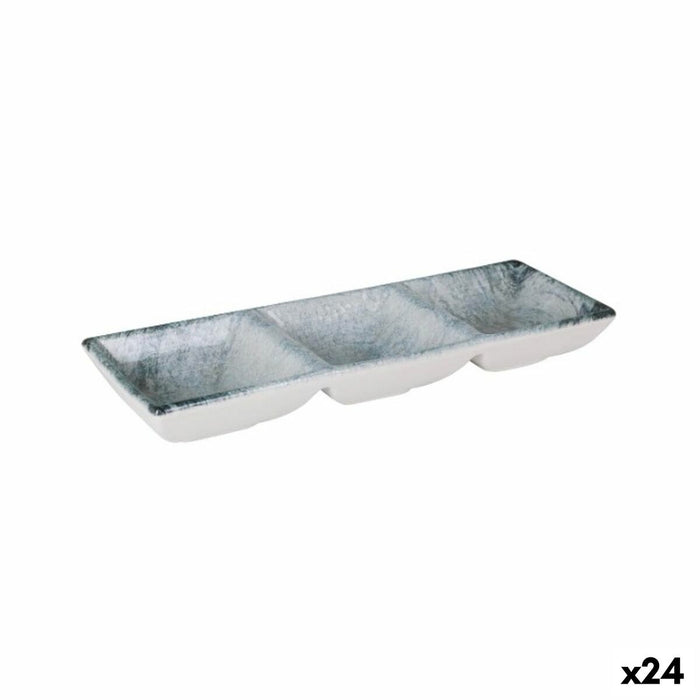 Snack tray La Mediterránea Dalian 3 Compartments 26 x 8,5 x 3,3 cm (24 Units)