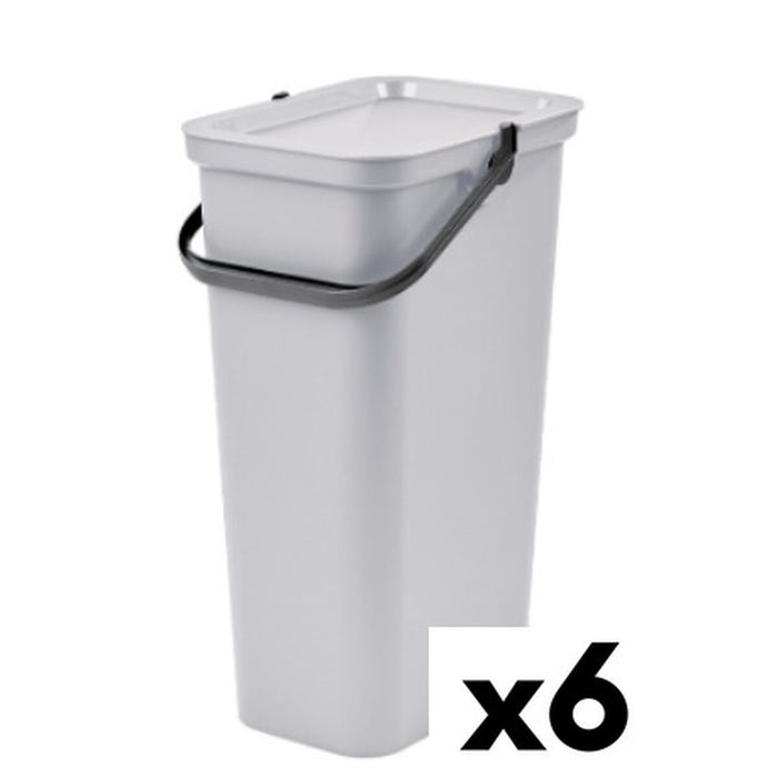 Recycling Waste Bin Tontarelli Moda 24 L White (6 Units)