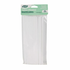 Reusable Straws Algon White Plastic 36 Units 22 cm 8 mm