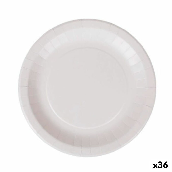 Plate set Algon Disposable White Cardboard 28 cm (36 Units)