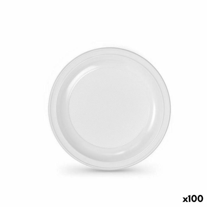 Set of reusable plates Algon White Plastic 22 x 22 x 1,5 cm (6 Units)