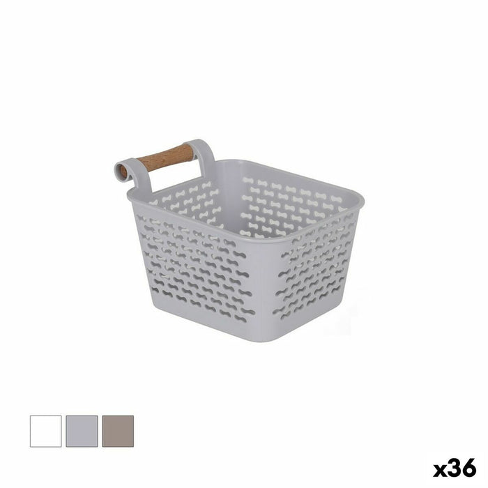 Multi-purpose basket Confortime Wood Plastic 13 x 11 x 8 cm With handles (36 Units)