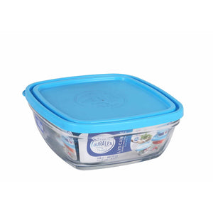 Square Lunch Box with Lid Duralex FreshBox Blue 1,15 L 17 x 17 x 7 cm (8 Units)