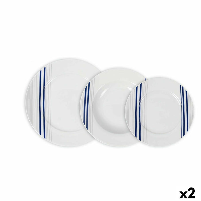 Dinnerware Set La Mediterránea Marin Circular 12 Pieces (2 Units)