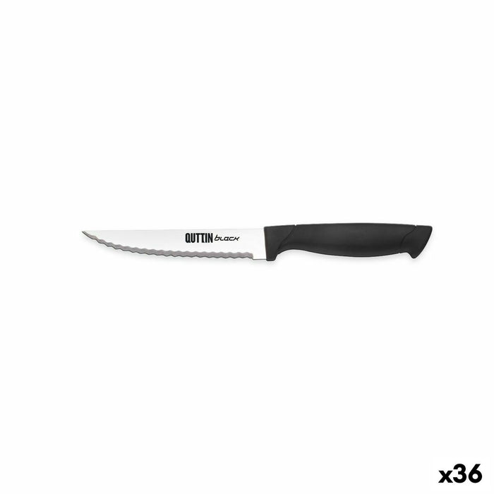 Serrated Knife Quttin Black 11 cm (36 Units)