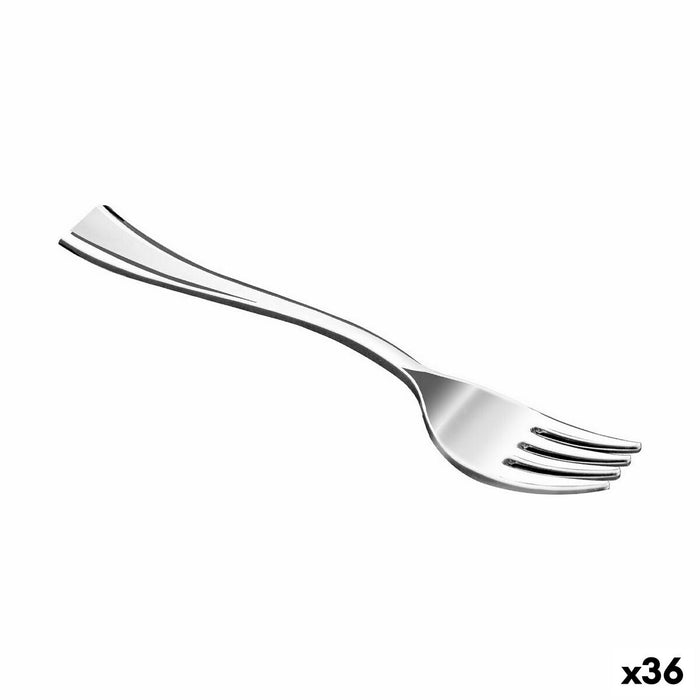 Reusable fork set Algon Silver 24 Pieces 10 cm (36 Units)