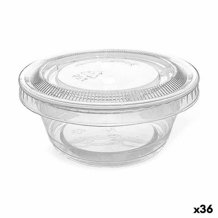 Set of reusable bowls Algon Sauces 10 Pieces Plastic 100 ml (36 Units)