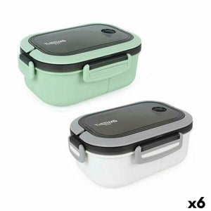 Hermetic Lunch Box ThermoSport 6 compartments Rectangular 21 x 15 x 9 cm (6 Units)