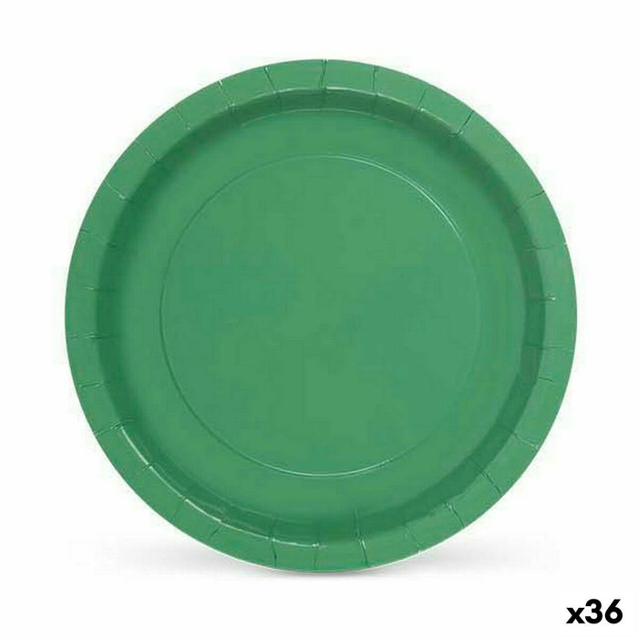 Plate set Algon Disposable Cardboard Green 10 Pieces 20 x 20 x 1,5 cm (36 Units)