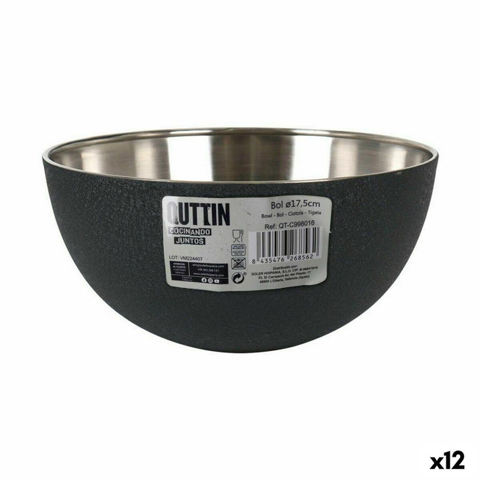 Bowl Quttin Crocodile Steel 17,2 x 8 cm (12 Units)