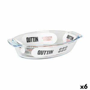 Serving Platter Quttin 725 ml Glass Oval (6 Units)