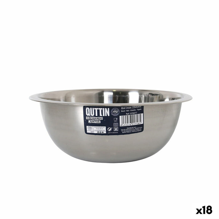 Mixing Bowl Quttin 2,5 L Metal 24,2 x 9,6 cm (18 Units)