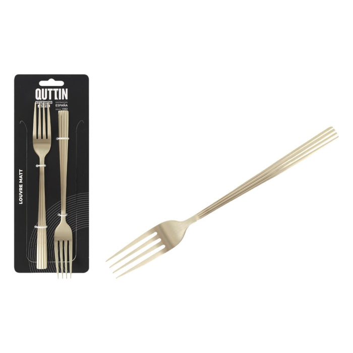 Fork Set Quttin LOUVRE Champagne 21 x 2,4 cm 2 Pieces (12 Units)