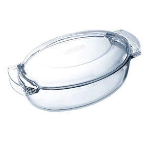 Oven Dish Pyrex Classic Vidrio Transparent Glass Oval 39 x 23 x 15 cm With lid (3 Units)