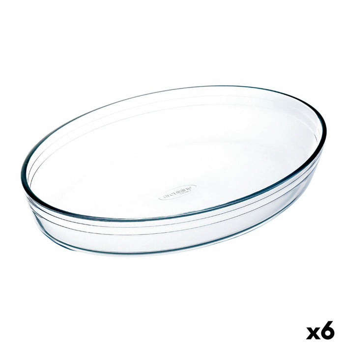 Oven Dish Ô Cuisine Ocuisine Vidrio Transparent Glass Oval 26,2 x 17,9 x 6,2 cm (6 Units)