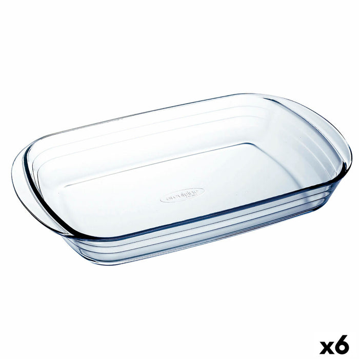 Oven Dish Ô Cuisine Ocuisine Vidrio Transparent Glass Rectangular 40,3 x 26,3 x 7,3 cm (6 Units)