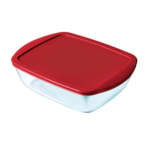 Hermetic Lunch Box Pyrex Cook & store Red Glass (400 ml) (6 Units)