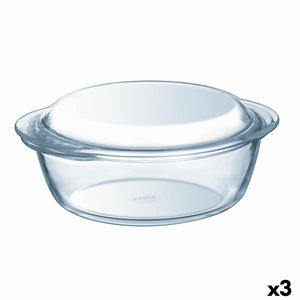 Casserole with lid Pyrex Essentials Transparent 2,1 L (3 Units)
