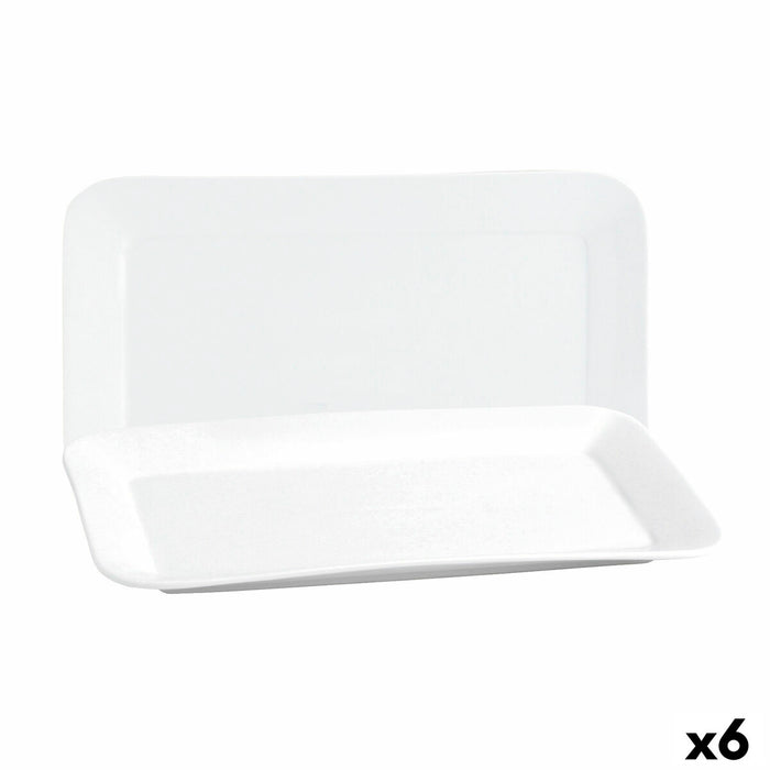 Serving Platter Quid Basic Rectangular Ceramic White (25,9 x 15 cm) (6 Units)