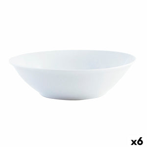 Salad Bowl Quid Basic Ceramic White (23 cm) (6 Units)