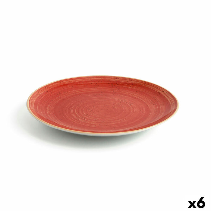 Flat plate Ariane Terra Ceramic Red (Ø 27 cm) (6 Units)