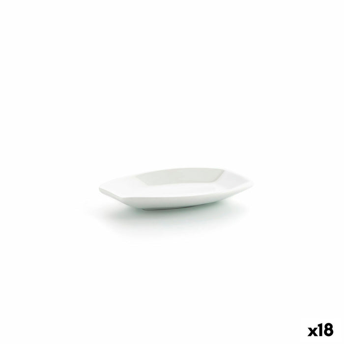 Snack tray Ariane Alaska White Ceramic Oval 10 x 7,4 x 1,5 cm 9,6 x 5,9 cm (18 Units)