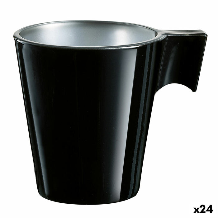 Cup Luminarc Flashy Expresso Black Glass (80 ml) (24 Units)