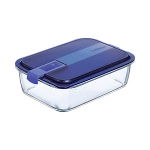 Hermetic Lunch Box Luminarc Easy Box Blue Glass (6 Units) (1,97 l)