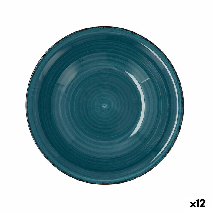 Deep Plate Quid Vita Ceramic Blue (ø 21,5 cm) (12 Units)