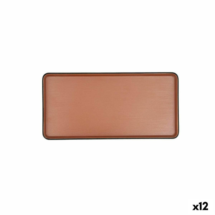 Snack tray Bidasoa Gio Brown Plastic 24 x 11,5 cm (12 Units)