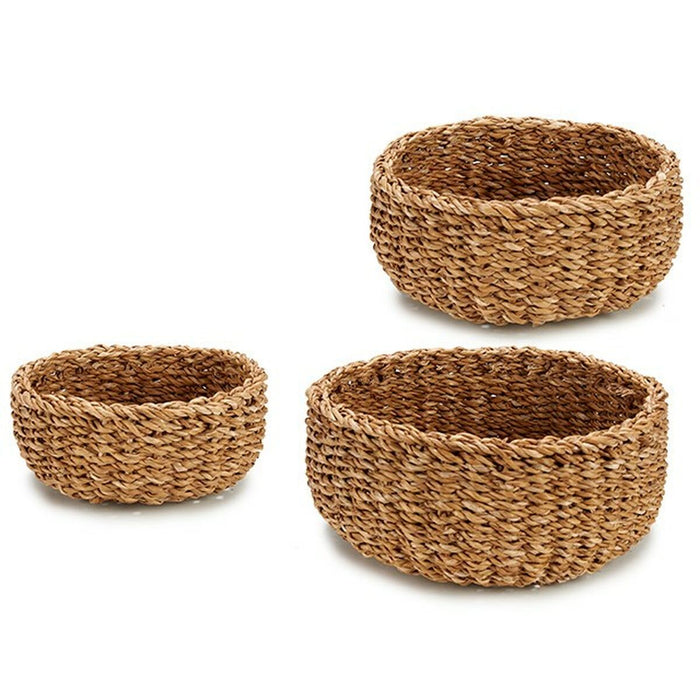 Set of Baskets Brown Marine algae 3 Pieces