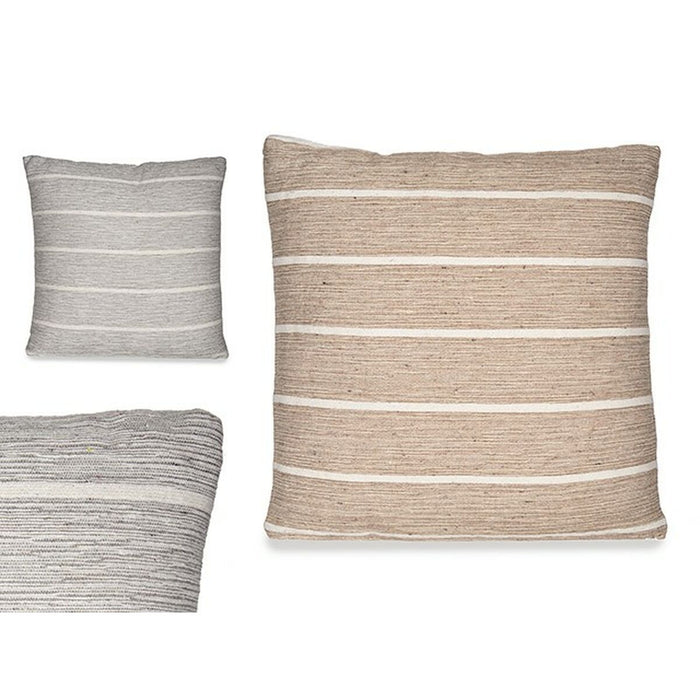 Cushion Stripes Brown Grey 45 x 12 x 45 cm