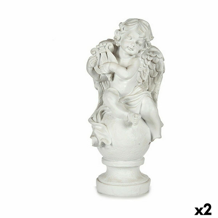 Decorative Figure Angel White 22 x 22 x 48 cm (2 Units)