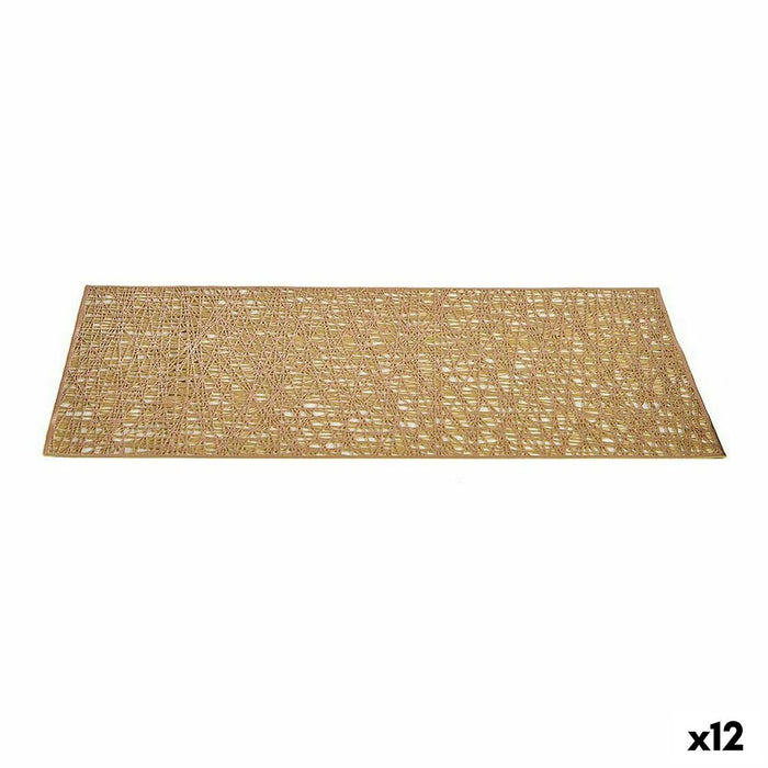 Table Mat Golden Plastic (45 x 0,01 x 30 cm) (12 Units)