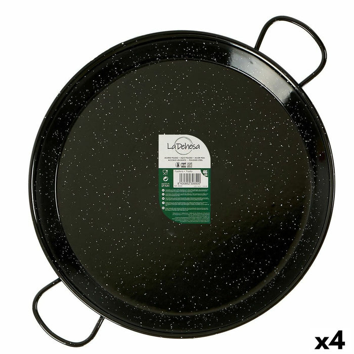 Pan Black Enamelled Steel Ø 46 cm (4 Units)