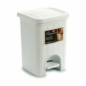 Pedal bin Stefanplast Elegance White Black Plastic 6 L 20,5 x 27,5 x 20,5 cm (6 Units)