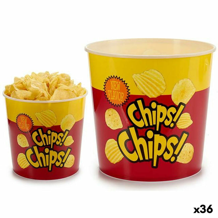 Snack Bowl Leknes polypropylene Printed Fried Potatoes (chips) 5 L 21,5 x 20 x 21,5 cm (36 Units)