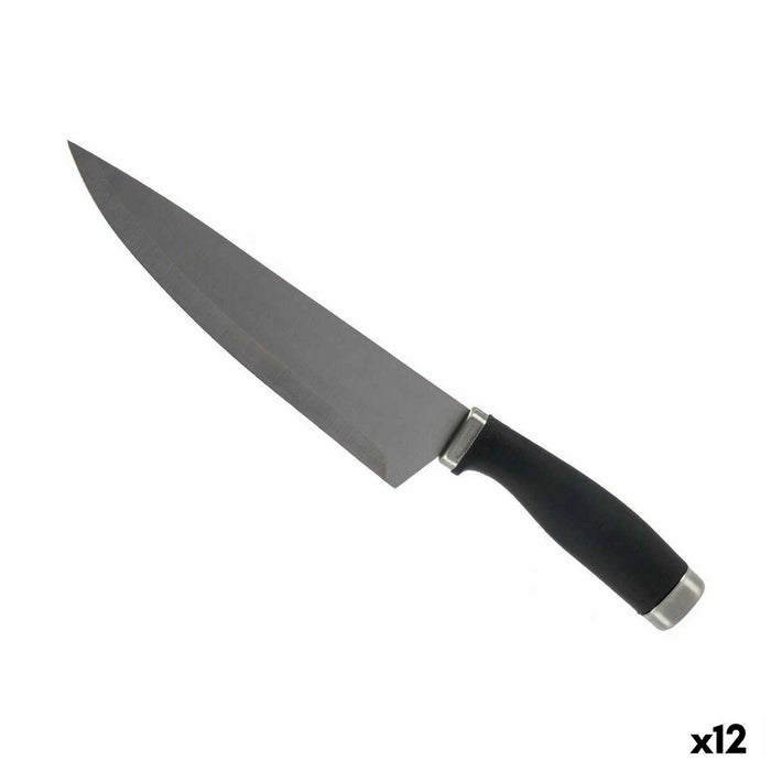 Kitchen Knife 5 x 2 x 33 cm Silver Black Stainless steel Plastic (12 Units)