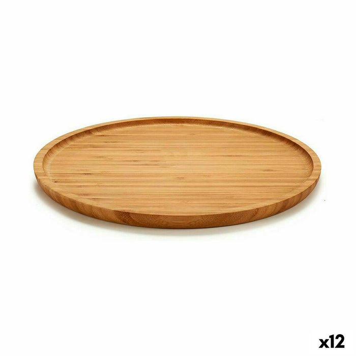 Snack tray Circular Brown Bamboo 30 x 1,5 x 30 cm (12 Units)