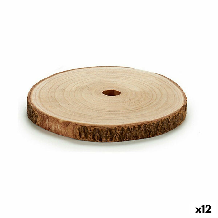 Decorative Log Gift Decor Brown 25 x 2 x 26 cm 26 x 2 x 25 cm Ø 24,5 cm (12 Units)