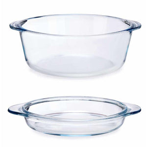 Casserole with lid Transparent Borosilicate Glass 2,1 L (4 Units)