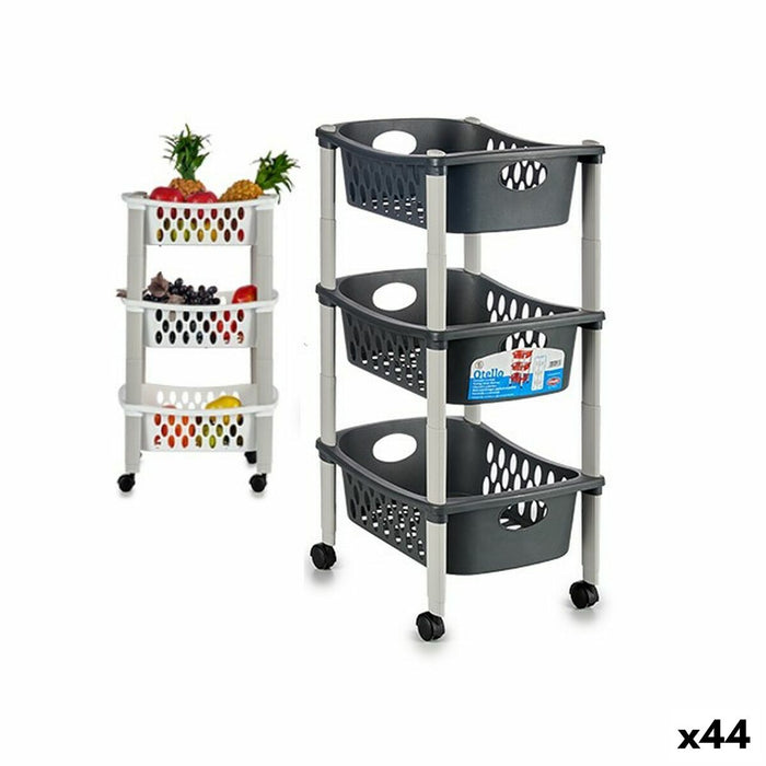 Vegetable trolley Stefanplast White Anthracite Plastic 40 x 29,5 x 68,5 cm (44 Unidades)