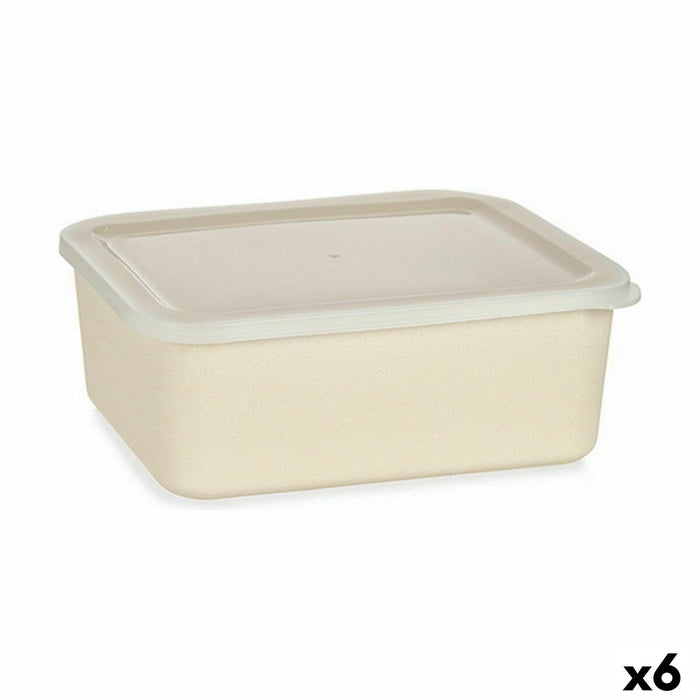 Storage Box with Lid Yellow 17 x 8 x 23,5 cm (6 Units)