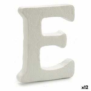 Letter E White polystyrene 1 x 15 x 13,5 cm (12 Units)