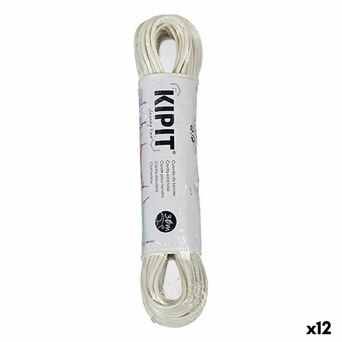 Washing Line Kipit White PVC 30 m (12 Units)