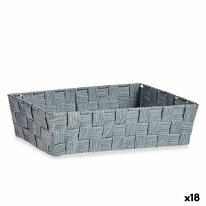 Multi-purpose basket Grey Cloth 3,8 L 34 x 8,5 x 21 cm (18 Units)