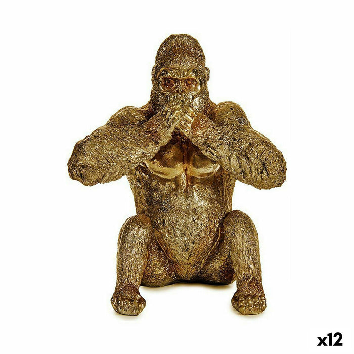 Decorative Figure Gorilla Yoga Golden 11 x 18 x 16,2 cm (12 Units)