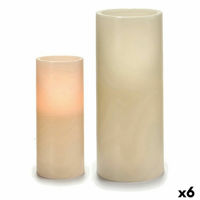 LED Candle Cream 7,5 x 17,3 x 7,5 cm (6 Units)