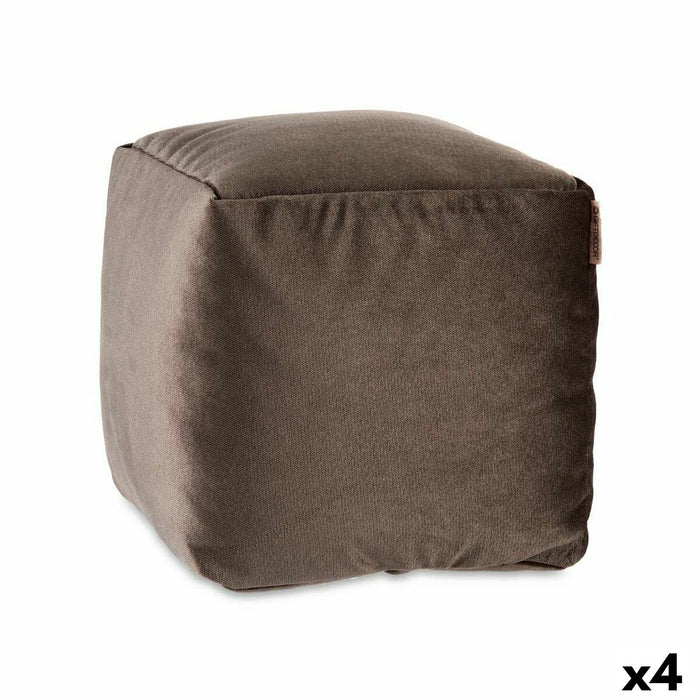 Pouffe Gift Decor Grey polystyrene Velvet (4 Units)