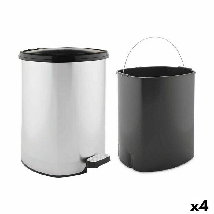 Pedal bin Berilo Silver Plastic 20 L (4 Units)